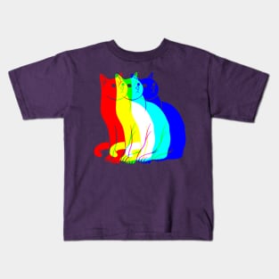 Cat Rainbow Prism Kids T-Shirt